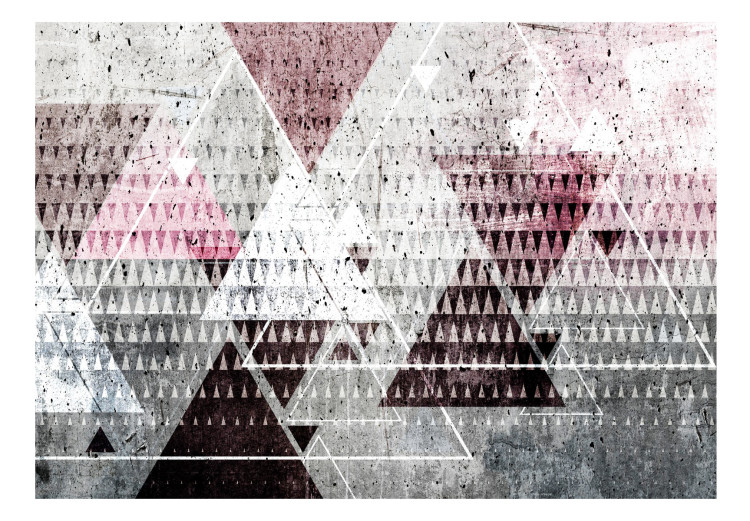 Photo Wallpaper Triangles - geometric composition in various colours on a concrete background 107692 additionalImage 1