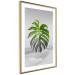 Poster Monstera Leaf - Green tropical plant and gray seaside landscape 114392 additionalThumb 8