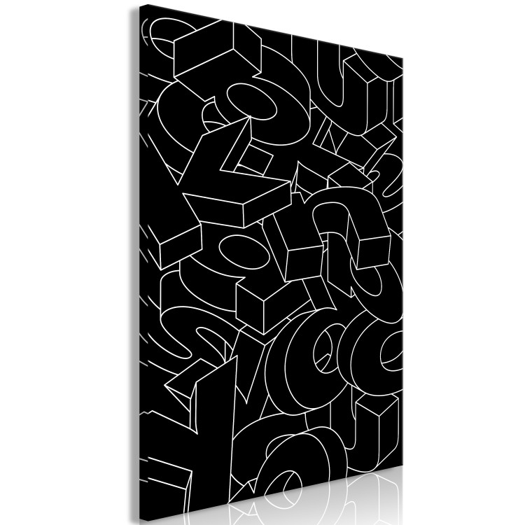 Canvas Typography - monochrome alphabet with 3D effect in black 117392 additionalImage 2