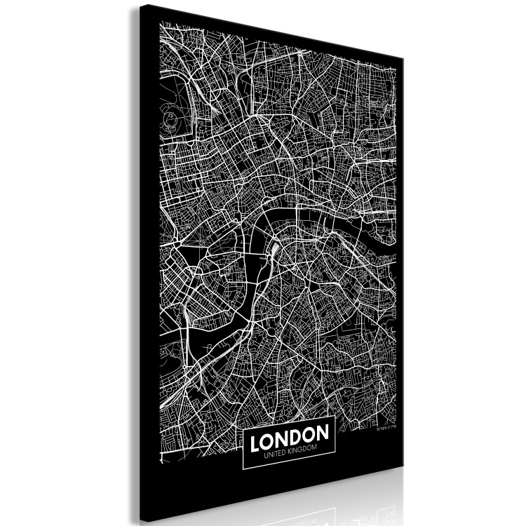 Canvas Dark Map of London (1 Part) Vertical 118092 additionalImage 2