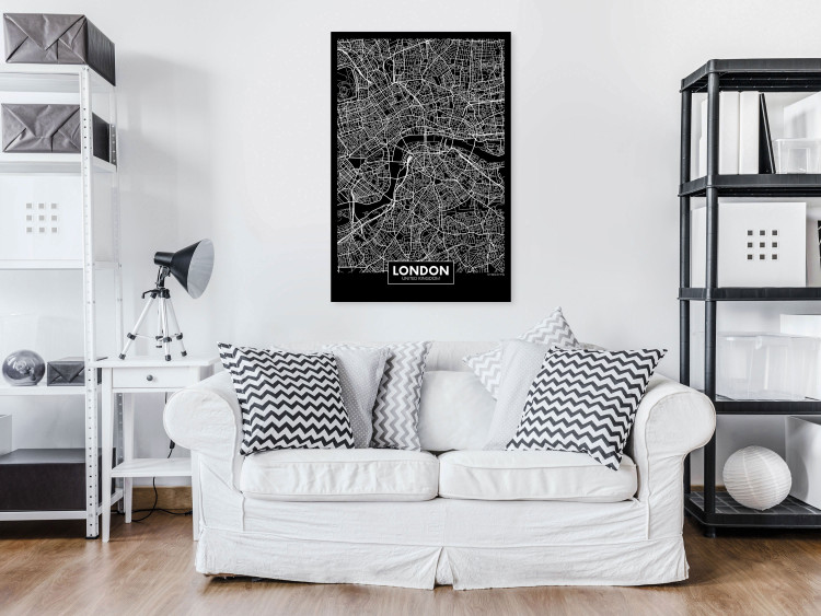 Canvas Dark Map of London (1 Part) Vertical 118092 additionalImage 3