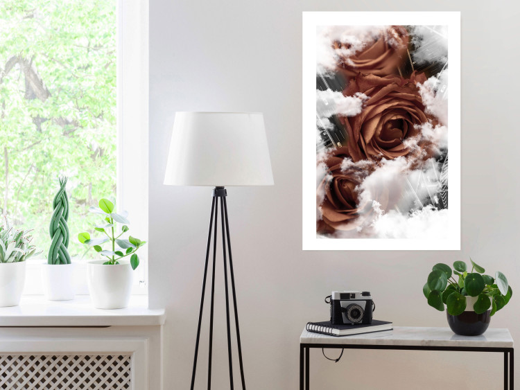 Wall Poster Roses in the Clouds - red flowers amidst clouds above city streets 122792 additionalImage 2