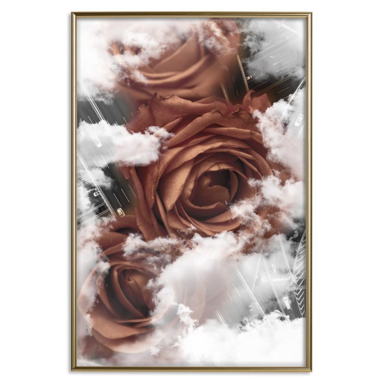 Wall Poster Roses in the Clouds - red flowers amidst clouds above city streets 122792 additionalImage 16