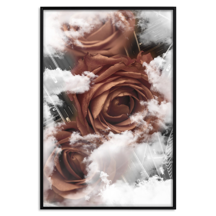 Wall Poster Roses in the Clouds - red flowers amidst clouds above city streets 122792 additionalImage 18