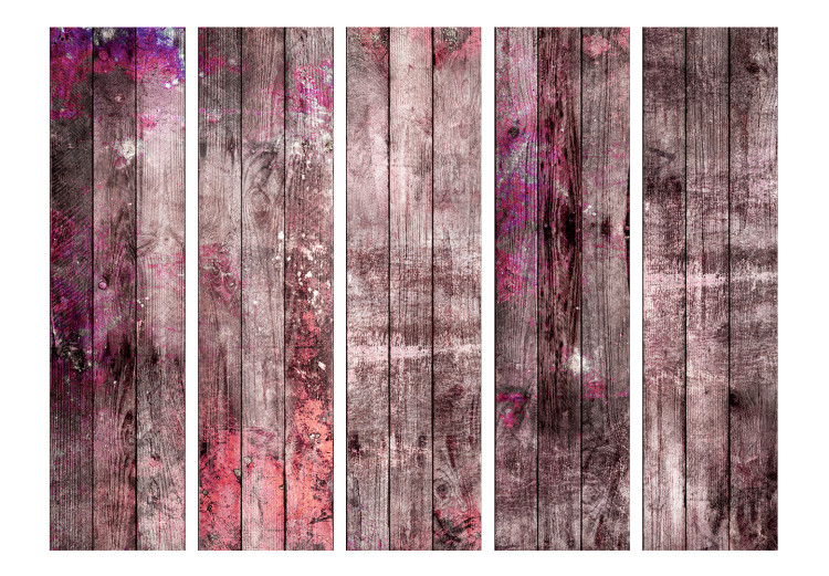 Room Divider Screen Breath of Spring II - wooden planks texture with a purple accent 122992 additionalImage 3