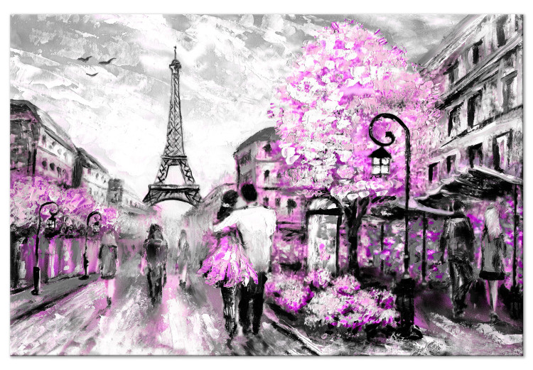 Canvas Colourful Rendez-Vous (1 Part) Wide Pink 123092