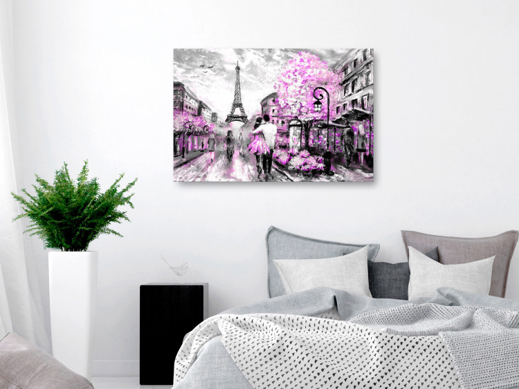 Canvas Colourful Rendez-Vous (1 Part) Wide Pink 123092 additionalImage 3