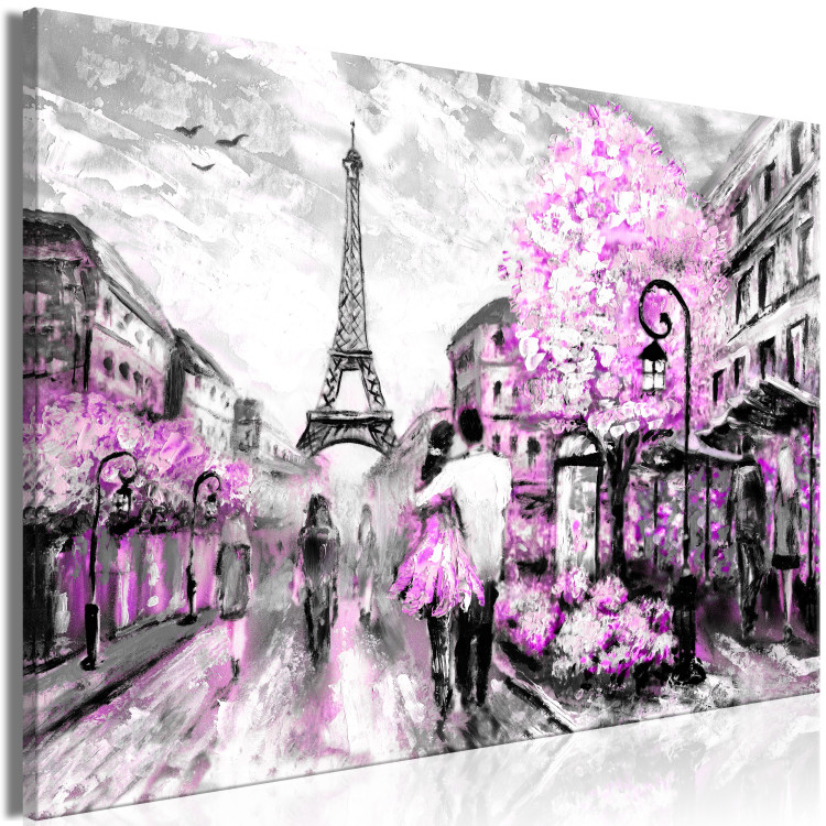 Canvas Colourful Rendez-Vous (1 Part) Wide Pink 123092 additionalImage 2