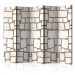 Folding Screen Stone Puzzle II - beige stone brick texture in architecture 123292