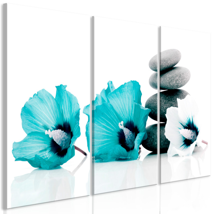 Canvas Blue flowers with stones - a composition of feng shui with mallow 123392 additionalImage 2