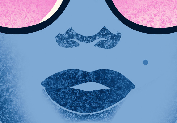 Poster Norma Jeane - fanciful blue-pink portrait of a woman with glasses 123492 additionalImage 8