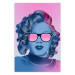 Poster Norma Jeane - fanciful blue-pink portrait of a woman with glasses 123492