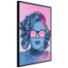 Poster Norma Jeane - fanciful blue-pink portrait of a woman with glasses 123492 additionalThumb 10