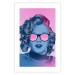 Poster Norma Jeane - fanciful blue-pink portrait of a woman with glasses 123492 additionalThumb 19
