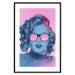 Poster Norma Jeane - fanciful blue-pink portrait of a woman with glasses 123492 additionalThumb 15