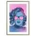 Poster Norma Jeane - fanciful blue-pink portrait of a woman with glasses 123492 additionalThumb 14