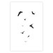 Wall Poster Evening Flight - black and white fantastical flying birds on white background 123592 additionalThumb 25