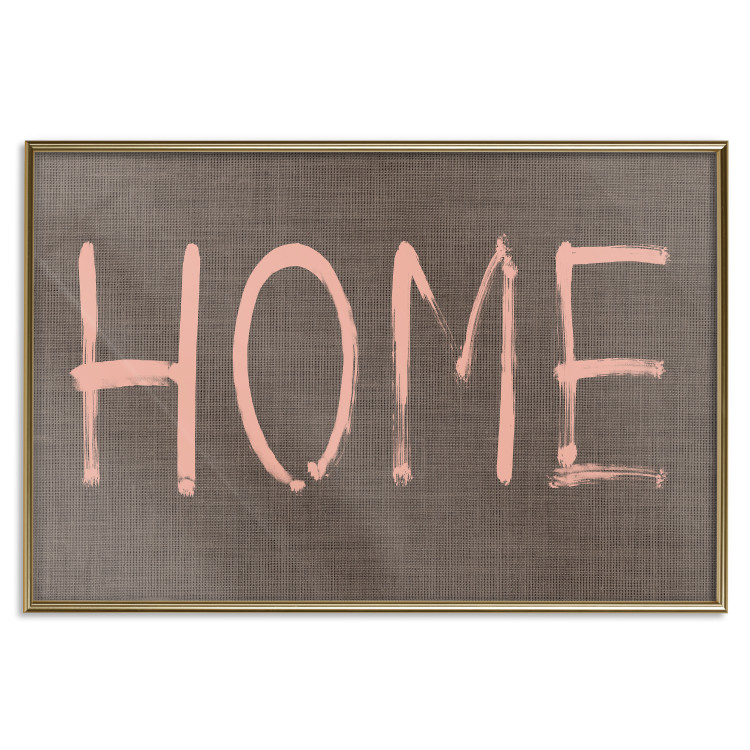 Poster At Home - pink English text on dark fabric texture 123792 additionalImage 16