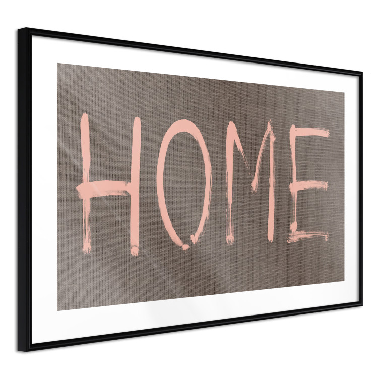 Poster At Home - pink English text on dark fabric texture 123792 additionalImage 11