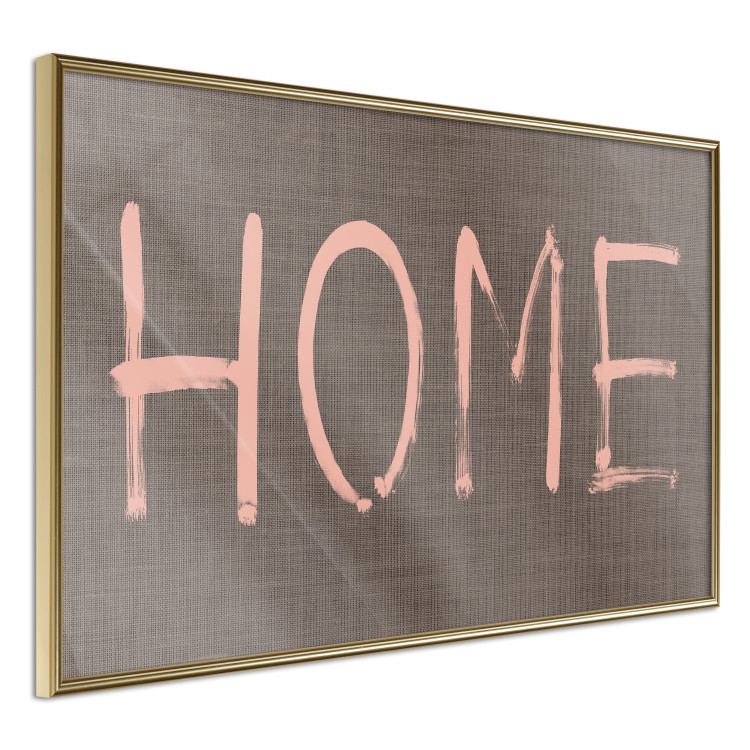 Poster At Home - pink English text on dark fabric texture 123792 additionalImage 12