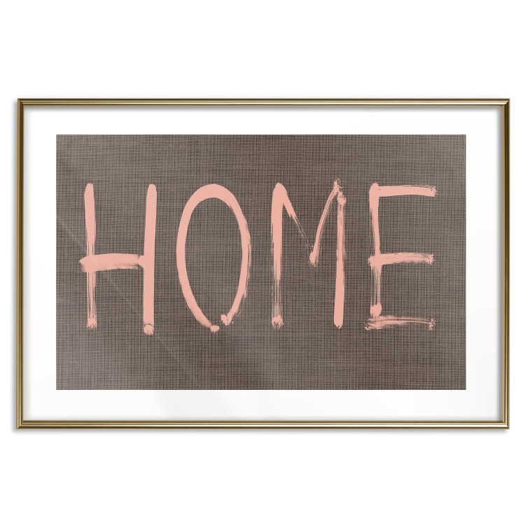 Poster At Home - pink English text on dark fabric texture 123792 additionalImage 14