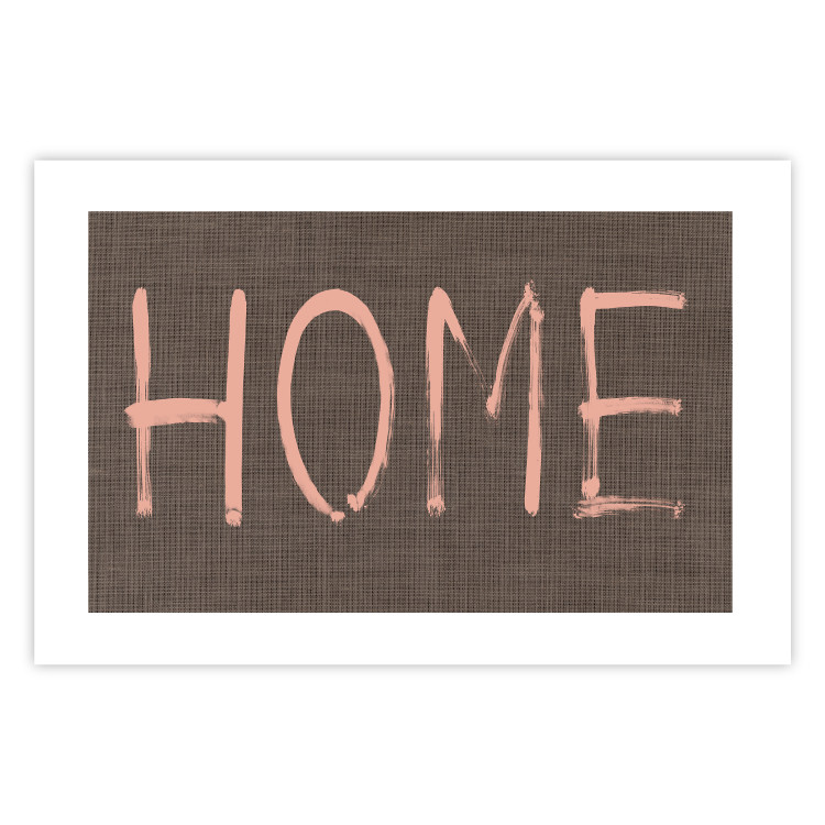 Poster At Home - pink English text on dark fabric texture 123792 additionalImage 19