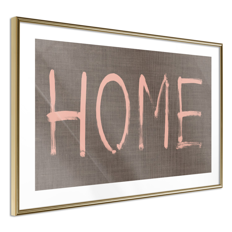 Poster At Home - pink English text on dark fabric texture 123792 additionalImage 6