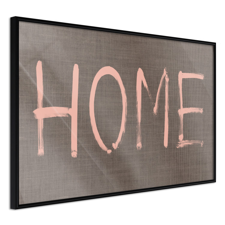 Poster At Home - pink English text on dark fabric texture 123792 additionalImage 10