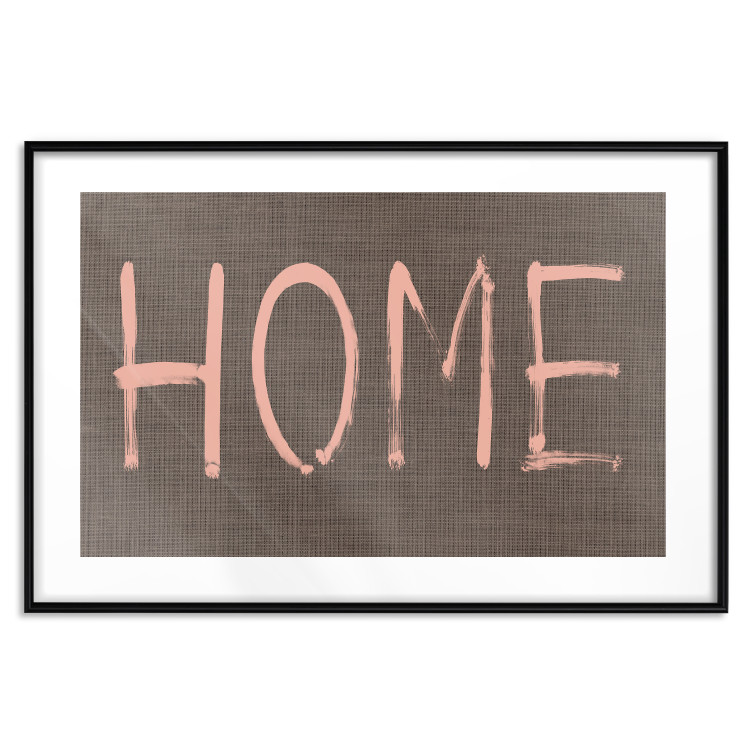 Poster At Home - pink English text on dark fabric texture 123792 additionalImage 15
