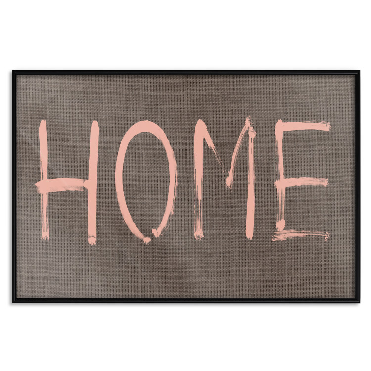 Poster At Home - pink English text on dark fabric texture 123792 additionalImage 18