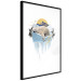 Poster Polar Bear - sleeping winter animal amidst ice on white background 123992 additionalThumb 3