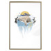 Poster Polar Bear - sleeping winter animal amidst ice on white background 123992 additionalThumb 16