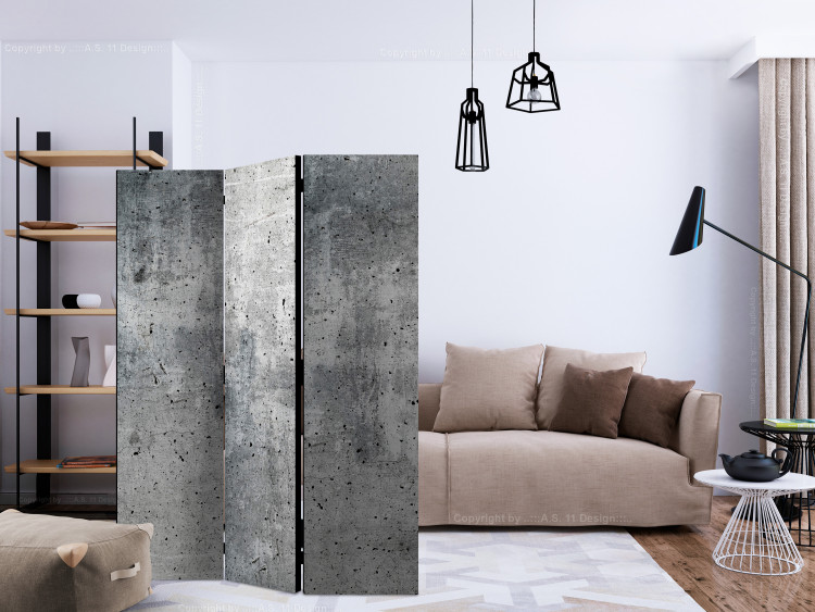 Room Divider Screen Fresh Concrete (3-piece) - industrial pattern in shades of gray 124192 additionalImage 4