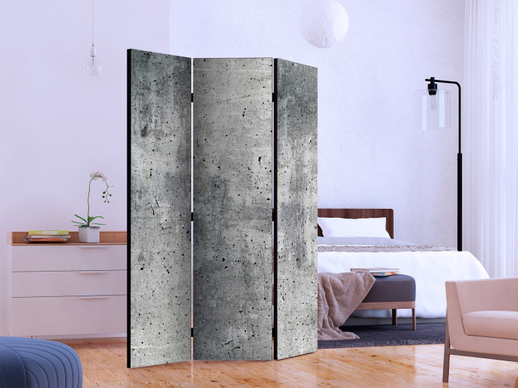 Room Divider Screen Fresh Concrete (3-piece) - industrial pattern in shades of gray 124192 additionalImage 2