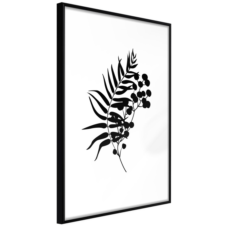 Poster Form of Nature - black plant with leaves on a contrasting white background 125092 additionalImage 13