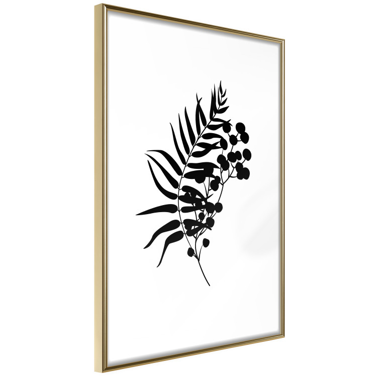 Poster Form of Nature - black plant with leaves on a contrasting white background 125092 additionalImage 8