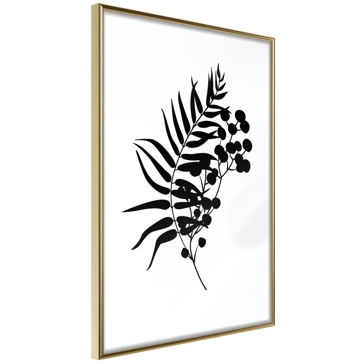 Poster Form of Nature - black plant with leaves on a contrasting white background 125092 additionalImage 12