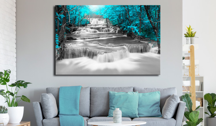 Large canvas print Cascade of Thoughts (Turquoise) [Large Format] 125692 additionalImage 5