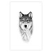 Poster Snowy Wolf - black and white portrait of a wolf on a bright contrasting background 126292 additionalThumb 25