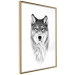 Poster Snowy Wolf - black and white portrait of a wolf on a bright contrasting background 126292 additionalThumb 12