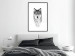Poster Snowy Wolf - black and white portrait of a wolf on a bright contrasting background 126292 additionalThumb 18