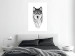 Poster Snowy Wolf - black and white portrait of a wolf on a bright contrasting background 126292 additionalThumb 4