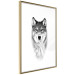 Poster Snowy Wolf - black and white portrait of a wolf on a bright contrasting background 126292 additionalThumb 9