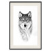 Poster Snowy Wolf - black and white portrait of a wolf on a bright contrasting background 126292 additionalThumb 19