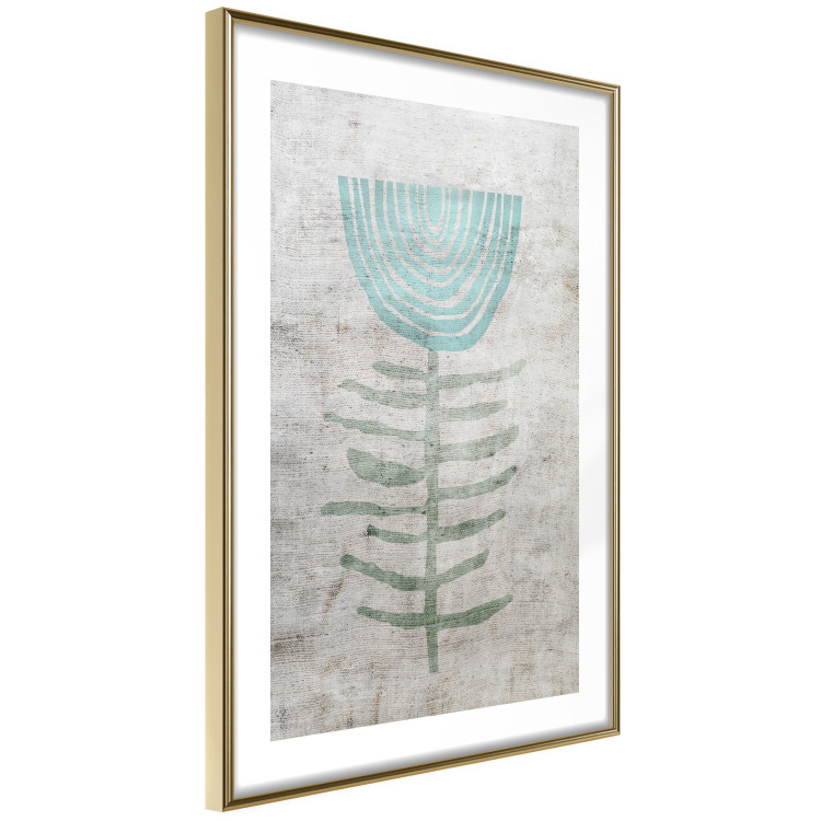 Wall Poster Blue Lily - abstract blue flower on fabric texture 127392 additionalImage 11