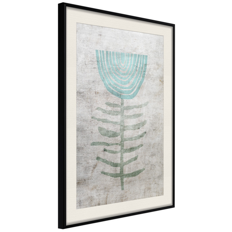 Wall Poster Blue Lily - abstract blue flower on fabric texture 127392 additionalImage 5