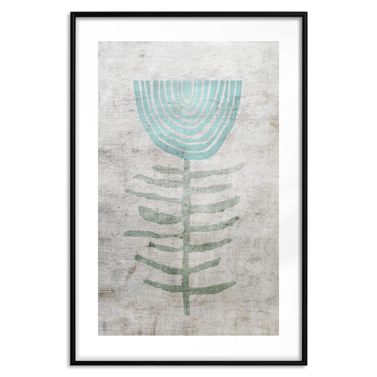 Wall Poster Blue Lily - abstract blue flower on fabric texture 127392 additionalImage 15