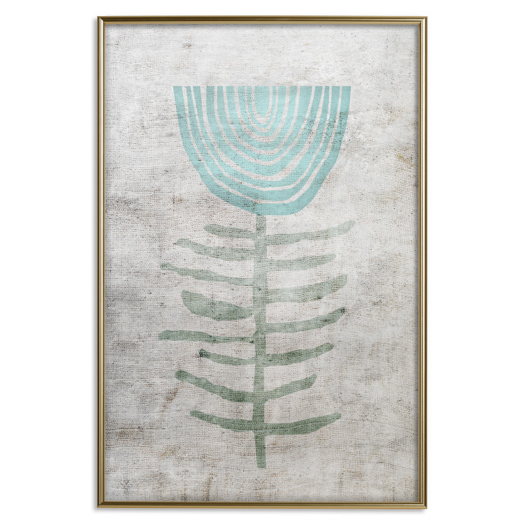 Wall Poster Blue Lily - abstract blue flower on fabric texture 127392 additionalImage 21