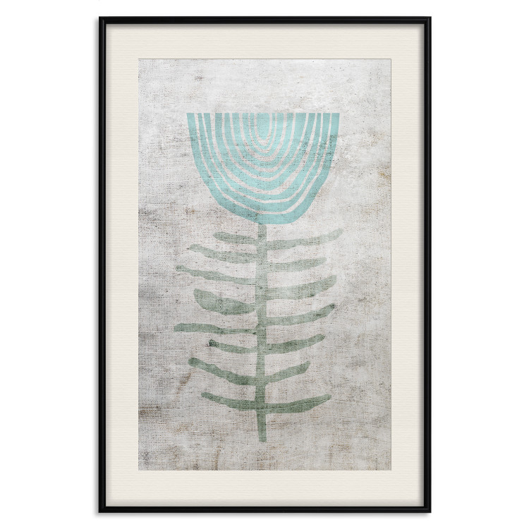 Wall Poster Blue Lily - abstract blue flower on fabric texture 127392 additionalImage 19