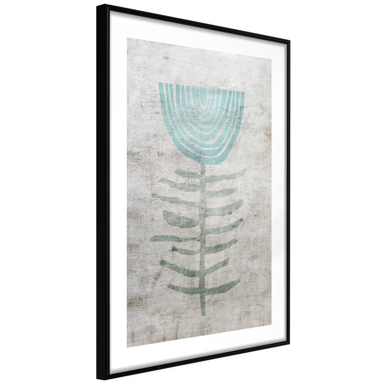 Wall Poster Blue Lily - abstract blue flower on fabric texture 127392 additionalImage 12